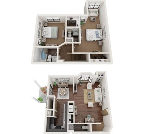 Floor plan for 2 beds, 1.5 baths, 1150 sqft